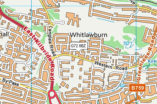 G72 8BZ map - OS VectorMap District (Ordnance Survey)