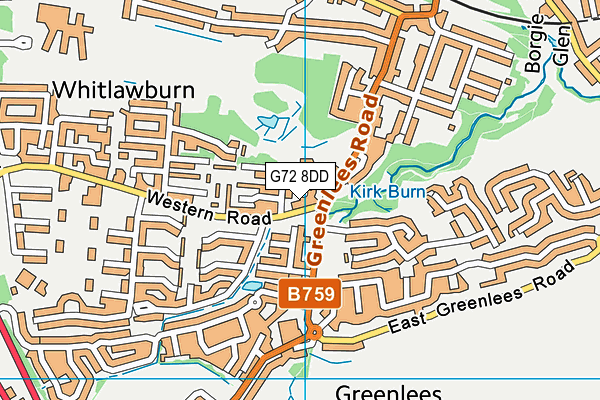 G72 8DD map - OS VectorMap District (Ordnance Survey)