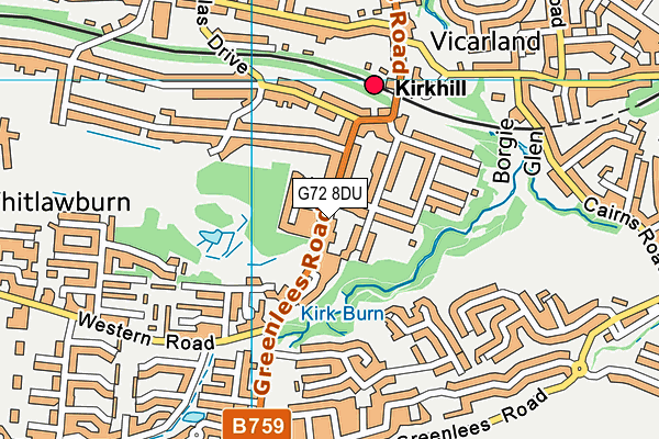 G72 8DU map - OS VectorMap District (Ordnance Survey)