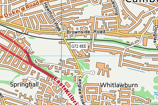 G72 8EE map - OS VectorMap District (Ordnance Survey)