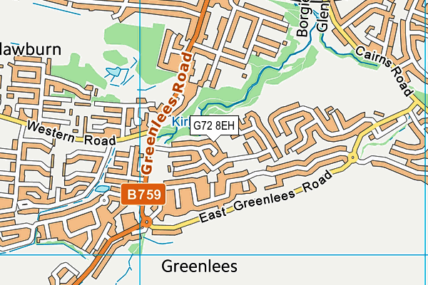 G72 8EH map - OS VectorMap District (Ordnance Survey)