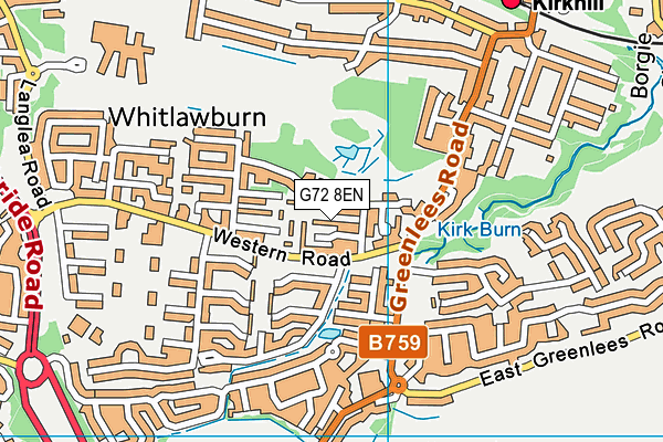 G72 8EN map - OS VectorMap District (Ordnance Survey)