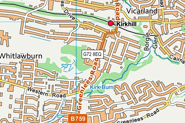 G72 8EQ map - OS VectorMap District (Ordnance Survey)