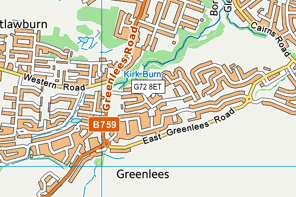 G72 8ET map - OS VectorMap District (Ordnance Survey)