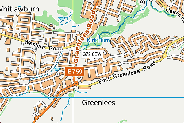 G72 8EW map - OS VectorMap District (Ordnance Survey)