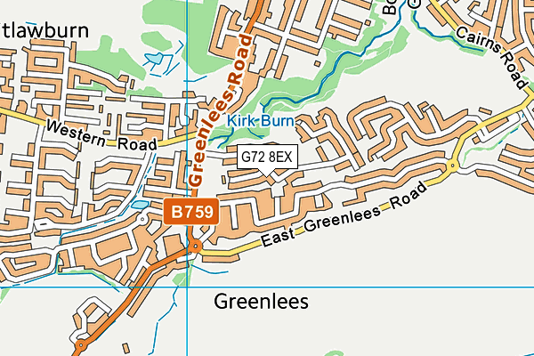 G72 8EX map - OS VectorMap District (Ordnance Survey)