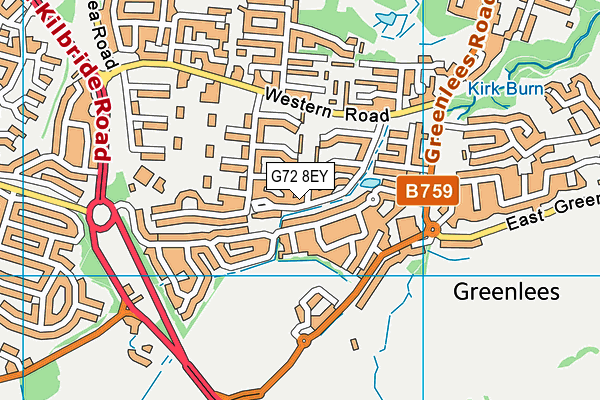 G72 8EY map - OS VectorMap District (Ordnance Survey)