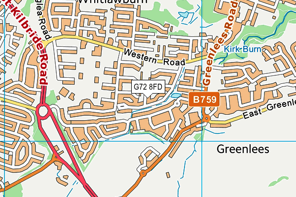 G72 8FD map - OS VectorMap District (Ordnance Survey)