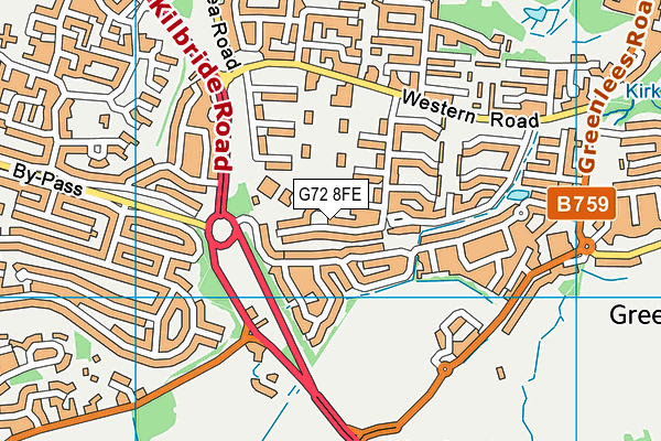 G72 8FE map - OS VectorMap District (Ordnance Survey)