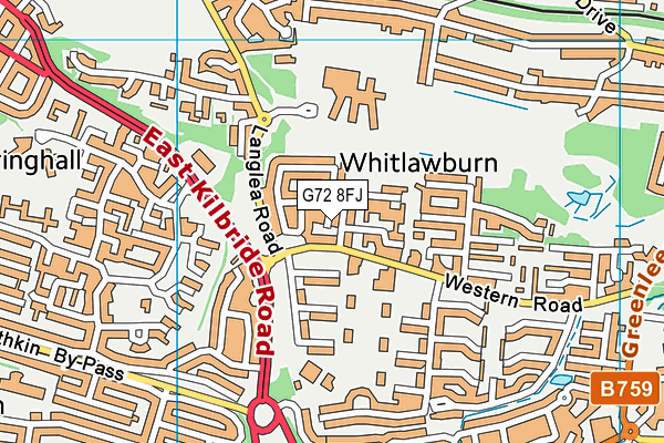 G72 8FJ map - OS VectorMap District (Ordnance Survey)