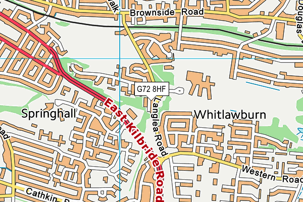 G72 8HF map - OS VectorMap District (Ordnance Survey)