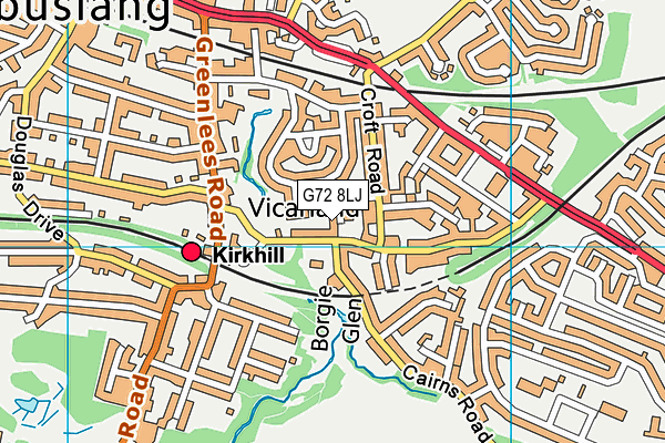 G72 8LJ map - OS VectorMap District (Ordnance Survey)
