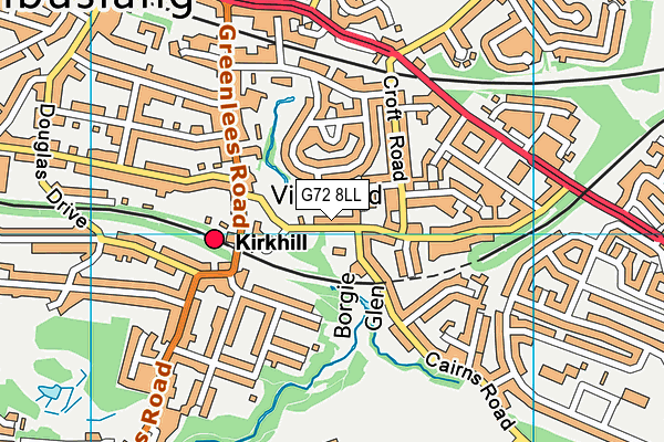 G72 8LL map - OS VectorMap District (Ordnance Survey)