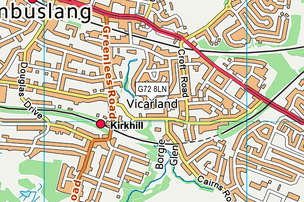 G72 8LN map - OS VectorMap District (Ordnance Survey)