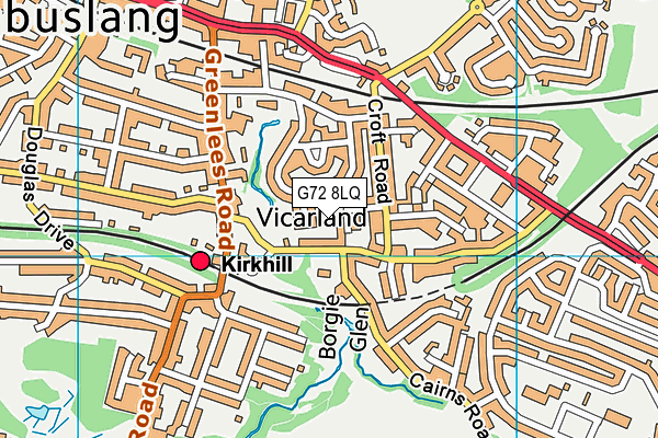 G72 8LQ map - OS VectorMap District (Ordnance Survey)