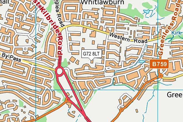 G72 8LT map - OS VectorMap District (Ordnance Survey)