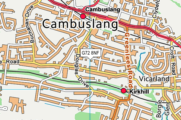 G72 8NF map - OS VectorMap District (Ordnance Survey)