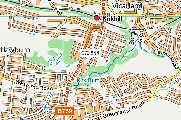 G72 8NR map - OS VectorMap District (Ordnance Survey)