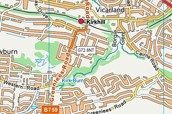 G72 8NT map - OS VectorMap District (Ordnance Survey)