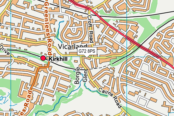 G72 8PS map - OS VectorMap District (Ordnance Survey)