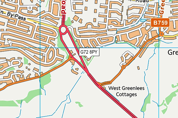 G72 8PY map - OS VectorMap District (Ordnance Survey)
