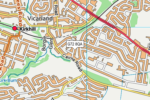 G72 8QA map - OS VectorMap District (Ordnance Survey)