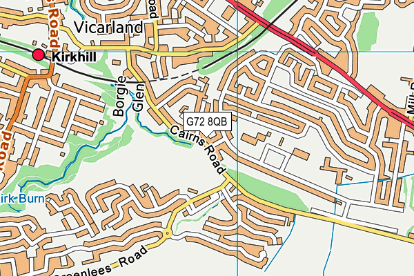 G72 8QB map - OS VectorMap District (Ordnance Survey)