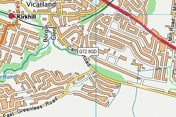 G72 8QD map - OS VectorMap District (Ordnance Survey)