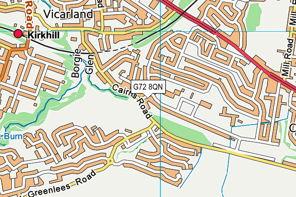 G72 8QN map - OS VectorMap District (Ordnance Survey)