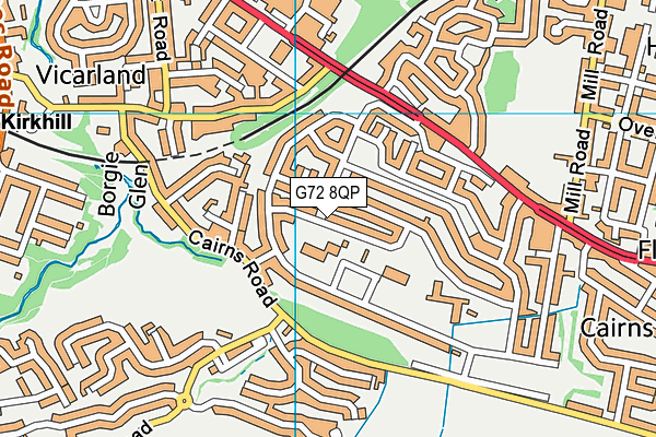 G72 8QP map - OS VectorMap District (Ordnance Survey)