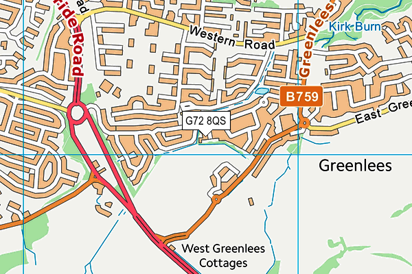 G72 8QS map - OS VectorMap District (Ordnance Survey)