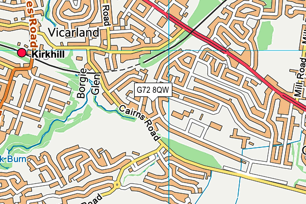 G72 8QW map - OS VectorMap District (Ordnance Survey)