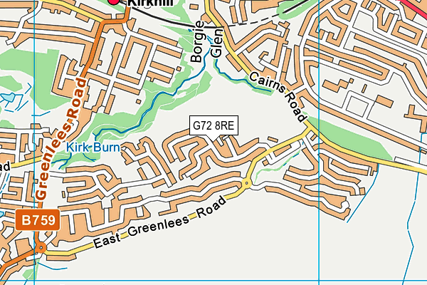 G72 8RE map - OS VectorMap District (Ordnance Survey)