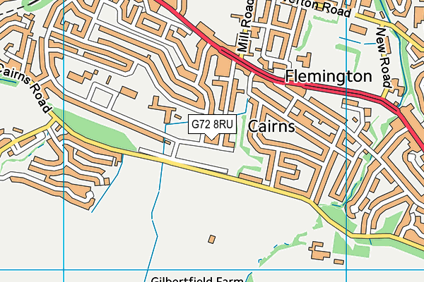 G72 8RU map - OS VectorMap District (Ordnance Survey)