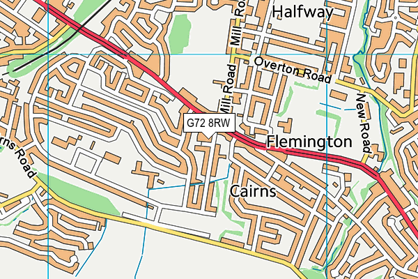 G72 8RW map - OS VectorMap District (Ordnance Survey)