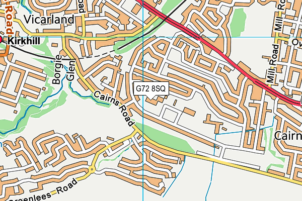 G72 8SQ map - OS VectorMap District (Ordnance Survey)