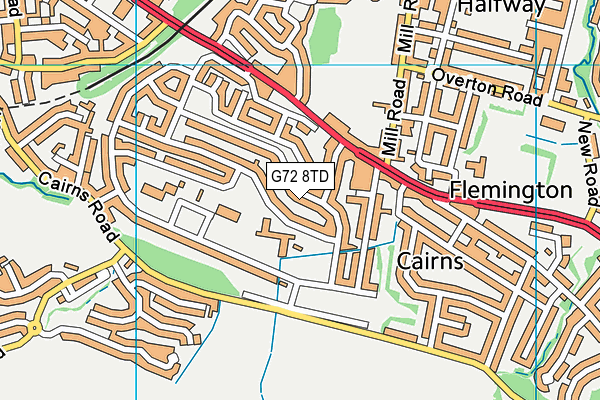 G72 8TD map - OS VectorMap District (Ordnance Survey)