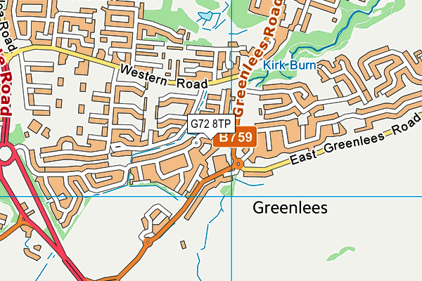 G72 8TP map - OS VectorMap District (Ordnance Survey)