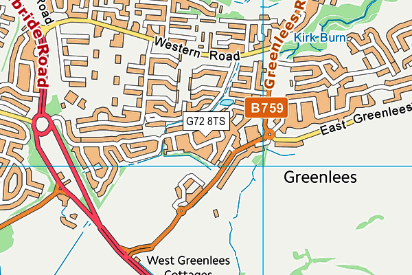 G72 8TS map - OS VectorMap District (Ordnance Survey)