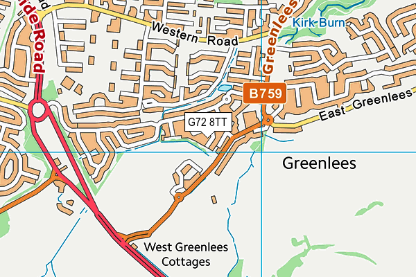 G72 8TT map - OS VectorMap District (Ordnance Survey)