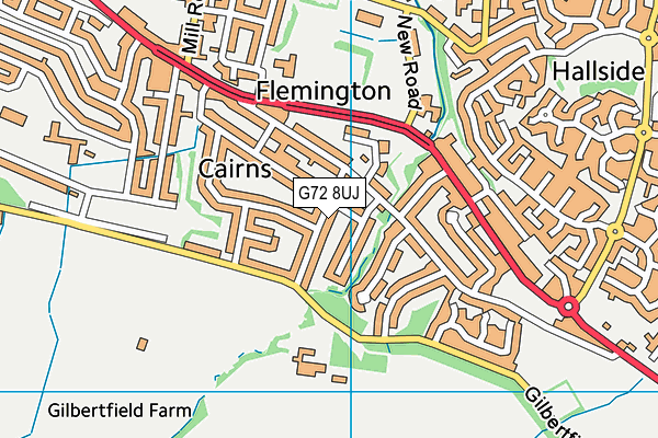 G72 8UJ map - OS VectorMap District (Ordnance Survey)