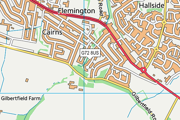 G72 8US map - OS VectorMap District (Ordnance Survey)