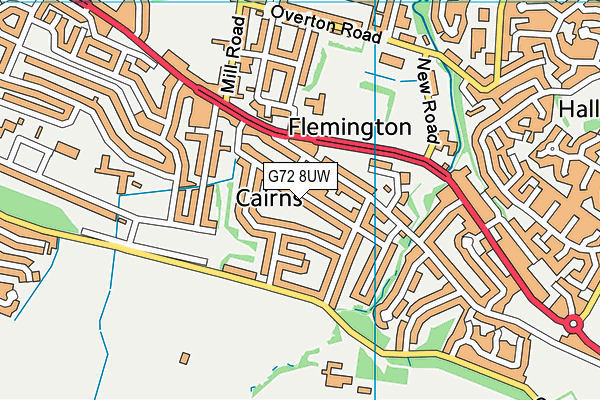 G72 8UW map - OS VectorMap District (Ordnance Survey)