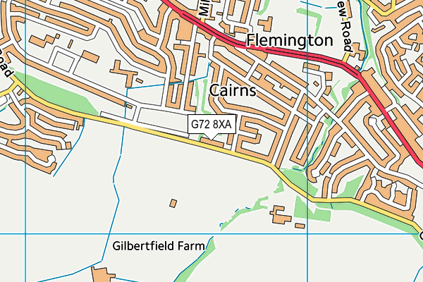 G72 8XA map - OS VectorMap District (Ordnance Survey)