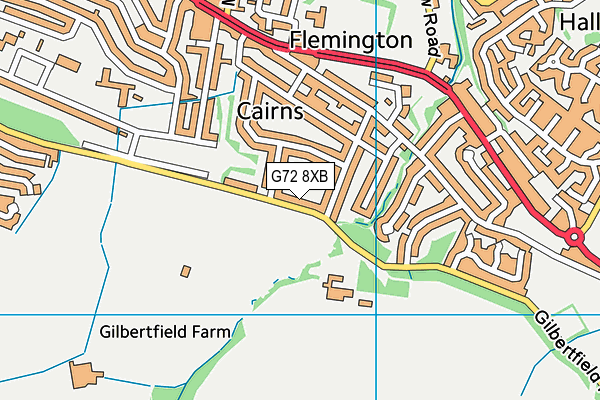 G72 8XB map - OS VectorMap District (Ordnance Survey)