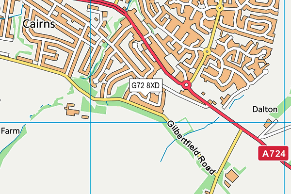 G72 8XD map - OS VectorMap District (Ordnance Survey)