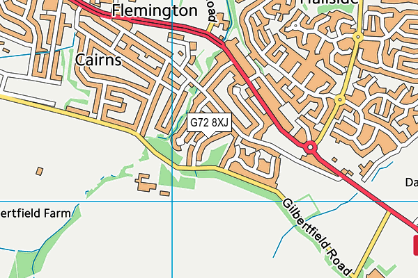 G72 8XJ map - OS VectorMap District (Ordnance Survey)