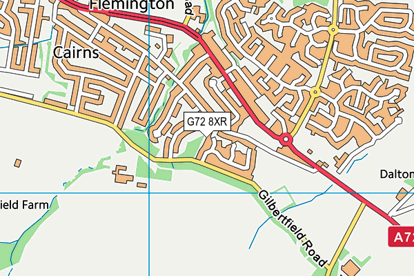 G72 8XR map - OS VectorMap District (Ordnance Survey)