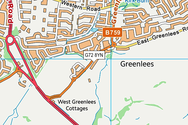 G72 8YN map - OS VectorMap District (Ordnance Survey)