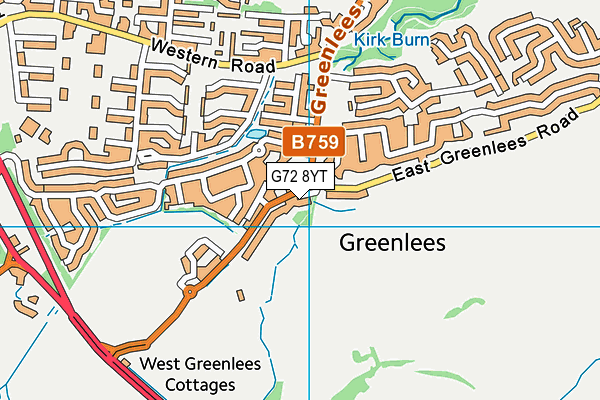 G72 8YT map - OS VectorMap District (Ordnance Survey)